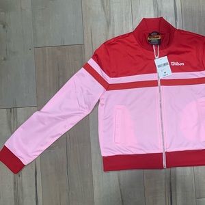 New Medium Forever 21 Wilson Pink and Red Jacket